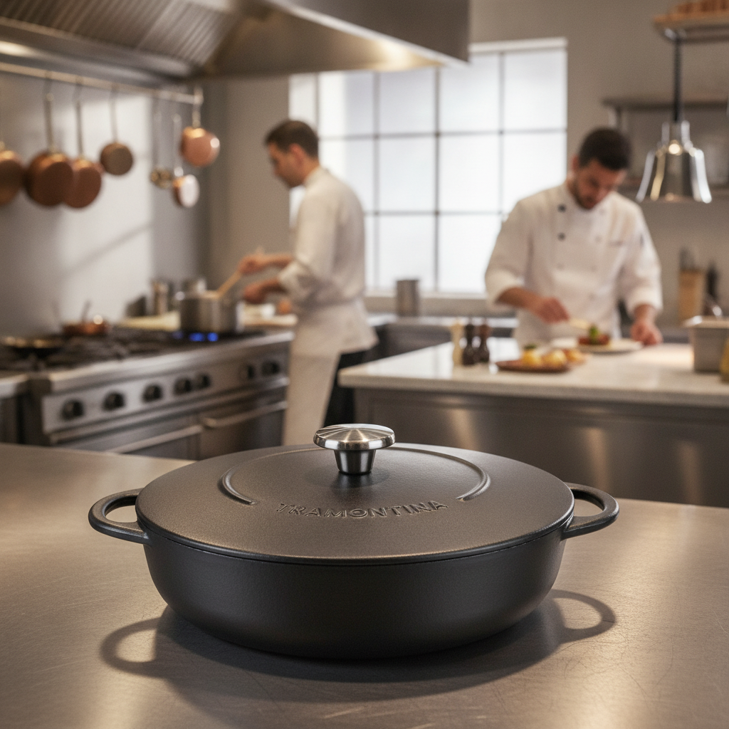 Cast Iron Shallow Casserole Dish 4.1L for Home Cooking