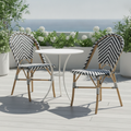 Aluminium & PE Wicker Rattan Side Chairs Black 890x564mm for Outdoor Spaces (Pack of 2)