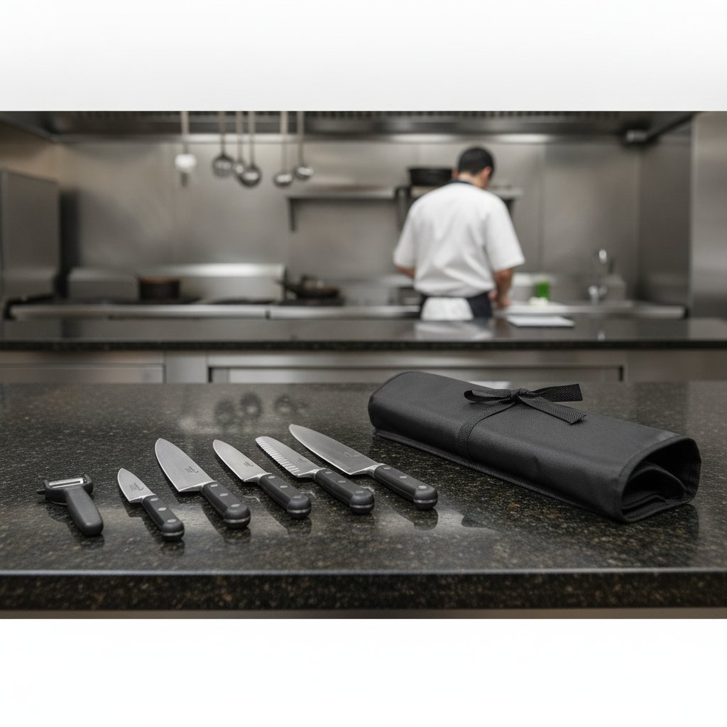 Stainless Steel 8-Piece Chef Knife Set for Professional Use