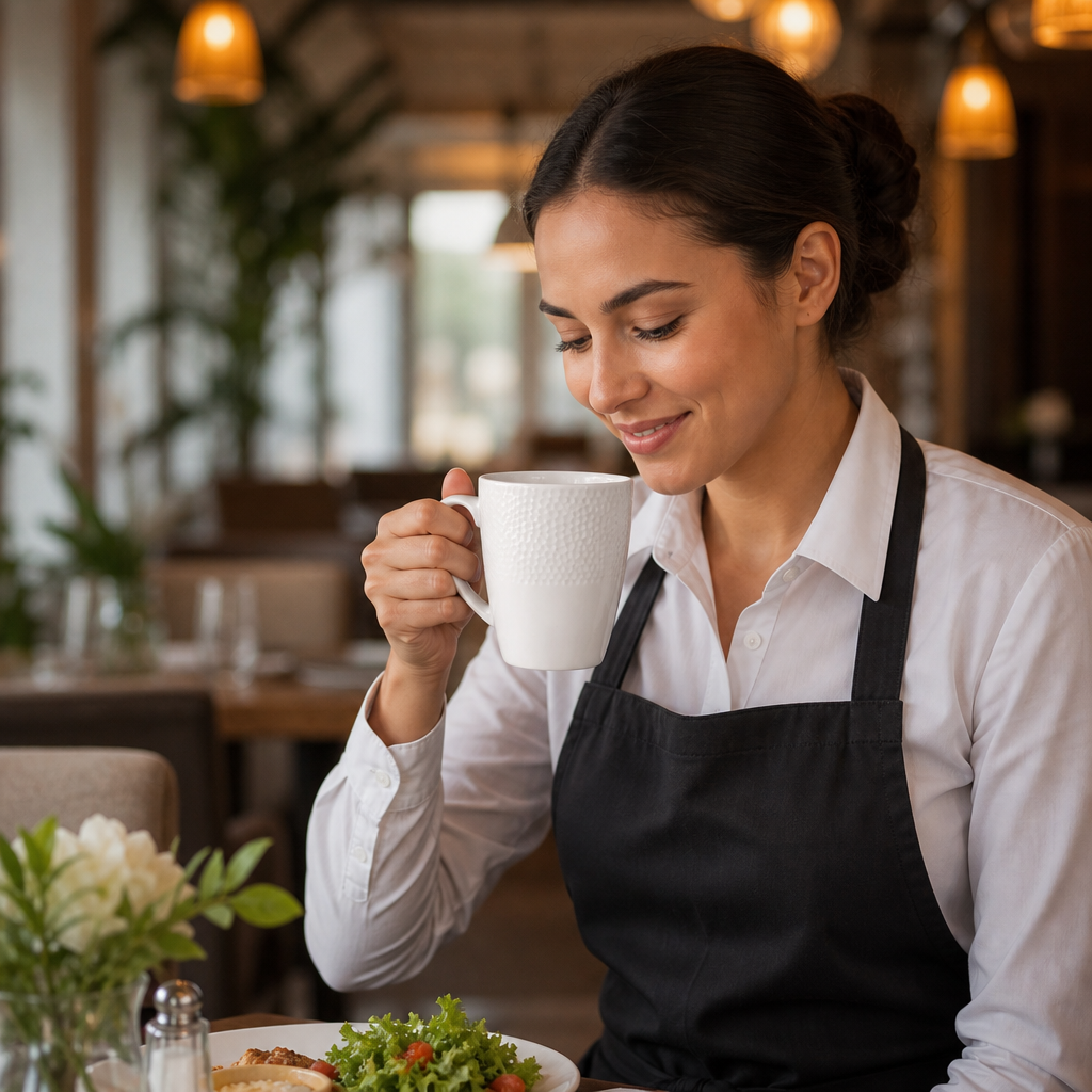 Mugs 340ml White Vitrified Ceramic for Cafés (Pack of 12)