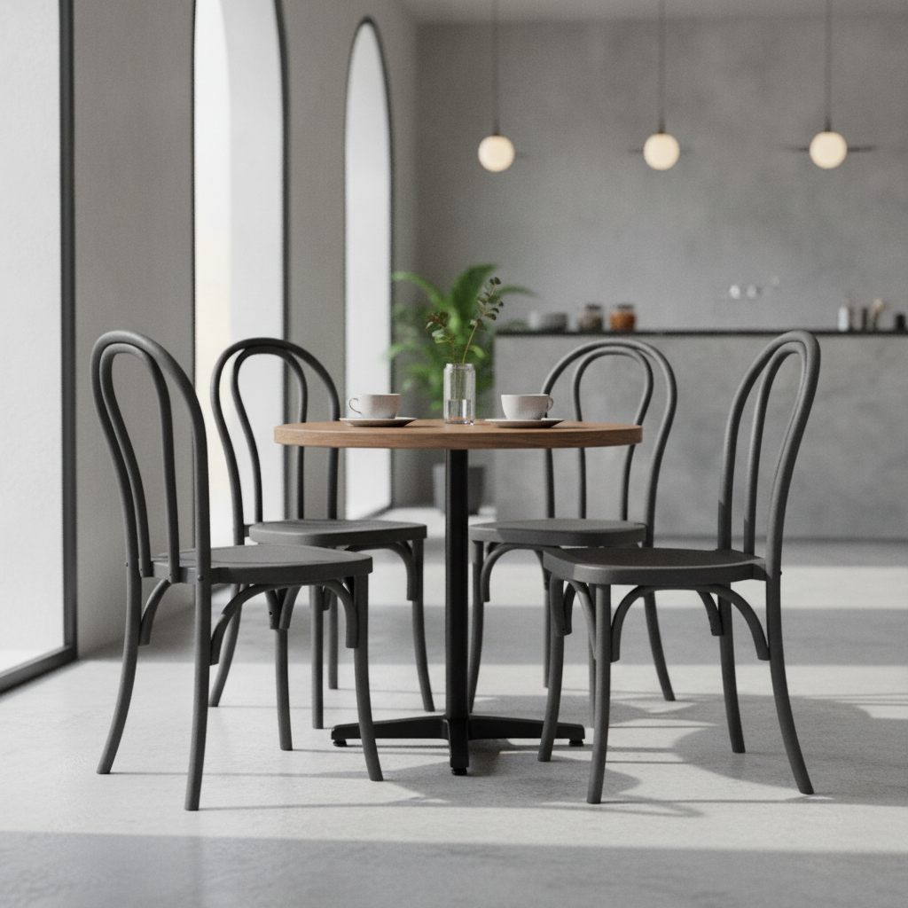 Polypropylene Bentwood Style Chairs 911x420mm for Cafés & Bistros (Pack of 4)