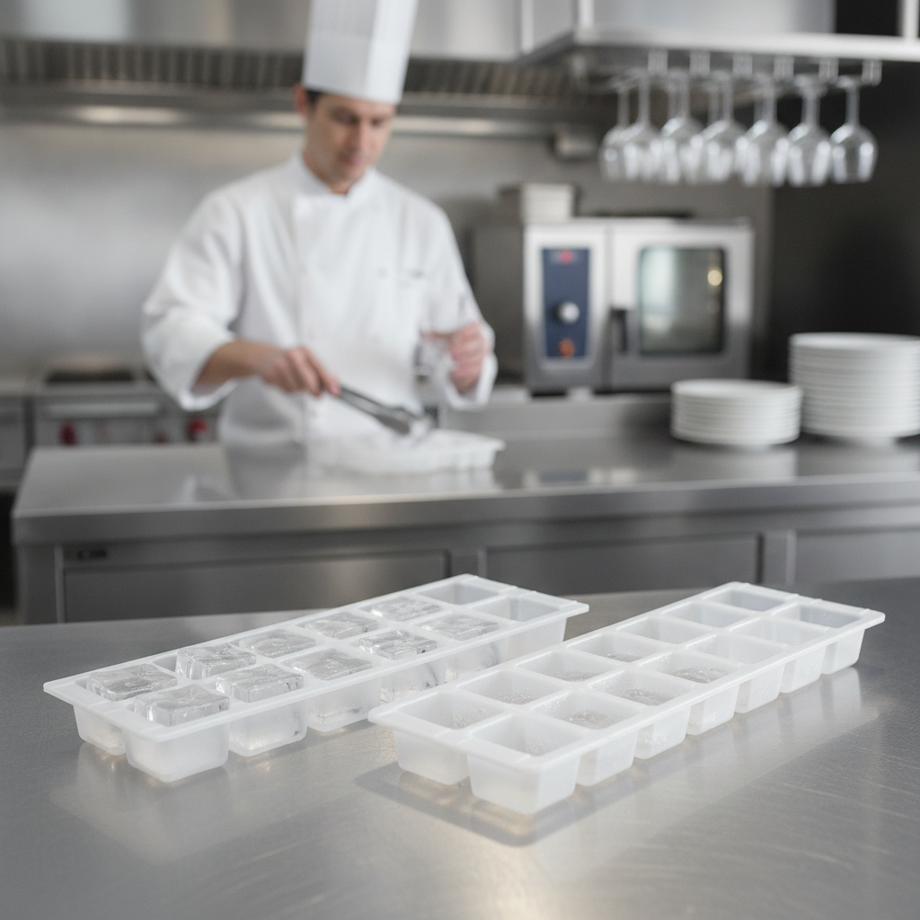 High Density Polyethylene Ice Cube Trays 30mm for Hospitality (Pack of 2)