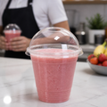 Clear Polypropylene Domed Lid with Hole for Smoothies (Pack of 1000)