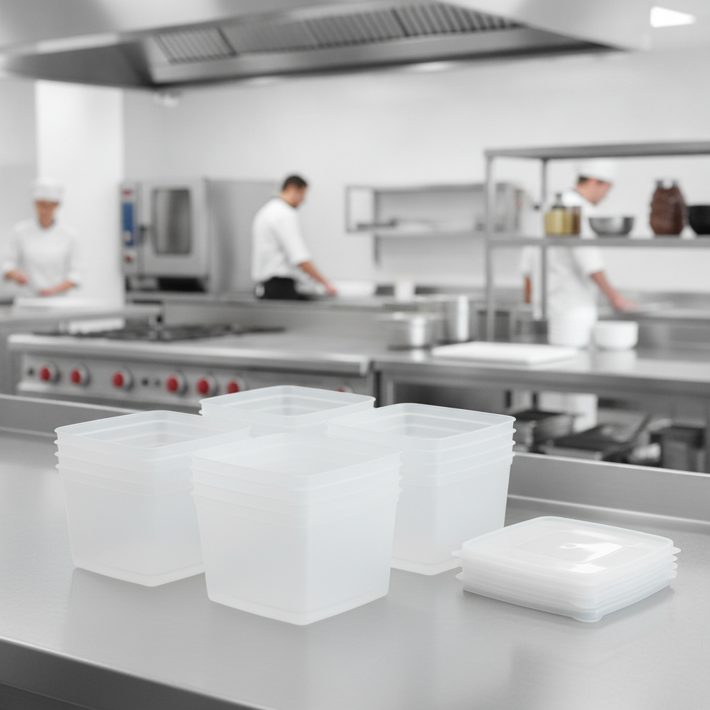 Polypropylene Flexible Food Storage Container 1.5L for Professional Kitchens (Pack of 6)