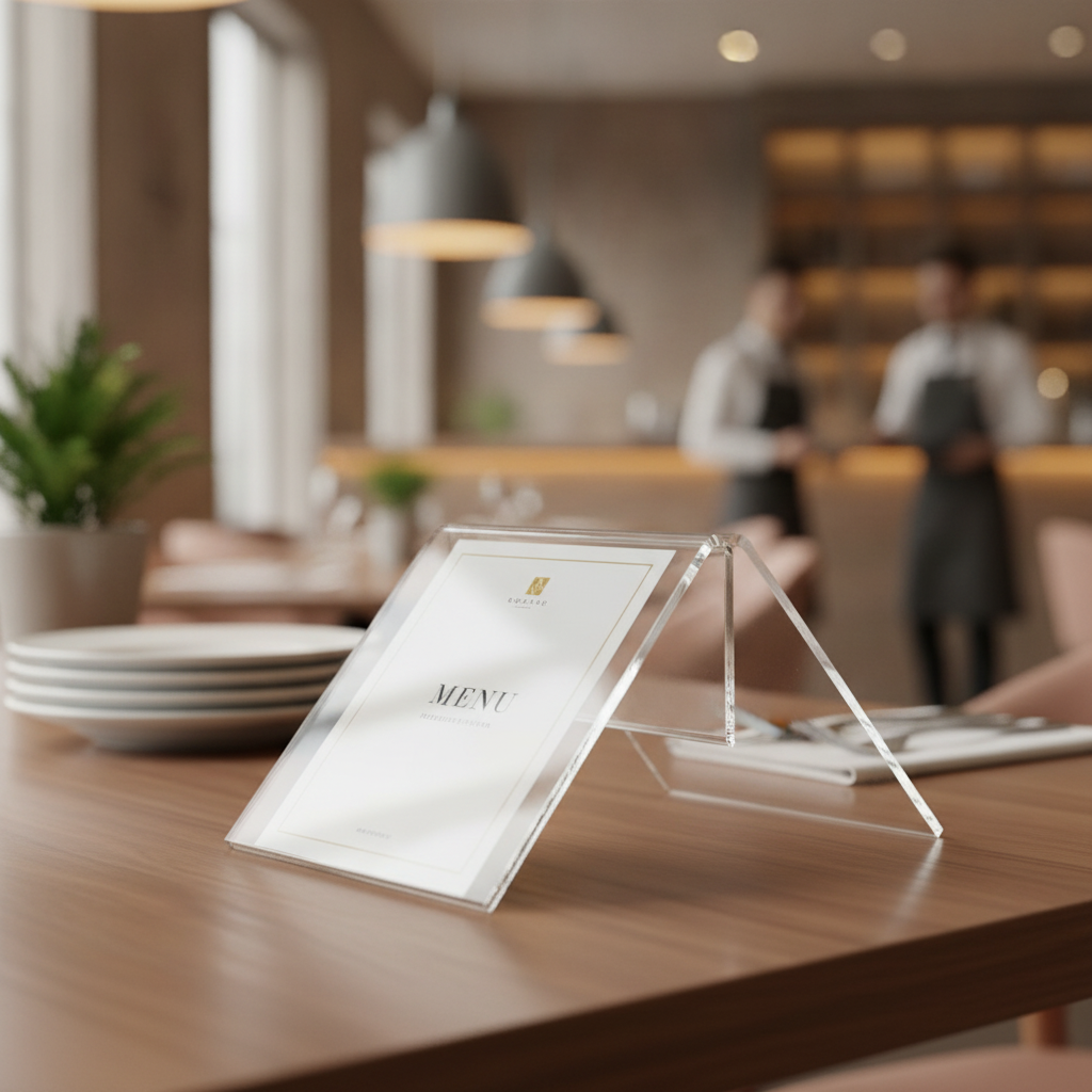 Clear Acrylic Holder for Restaurants & Cafés