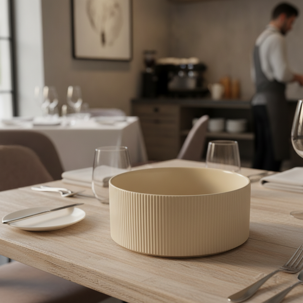 Porcelain Bowl 2.5L in Sand for Catering & Hospitality
