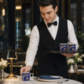 Bone China Coffee Can Cups 100ml in Dark Blue for Upscale Dining (Pack of 12)