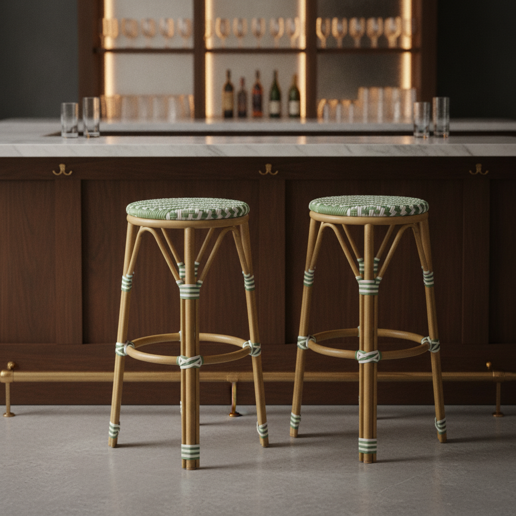 Polyethylene Light Green Bar Stools 750mm for Hospitality (Pack of 2)