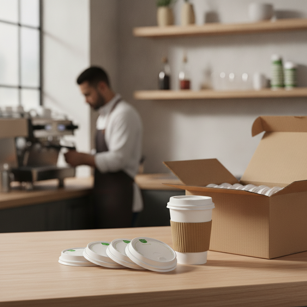 Paper Compostable Hot Cup Lids for Takeaway Drinks (Pack of 1000)