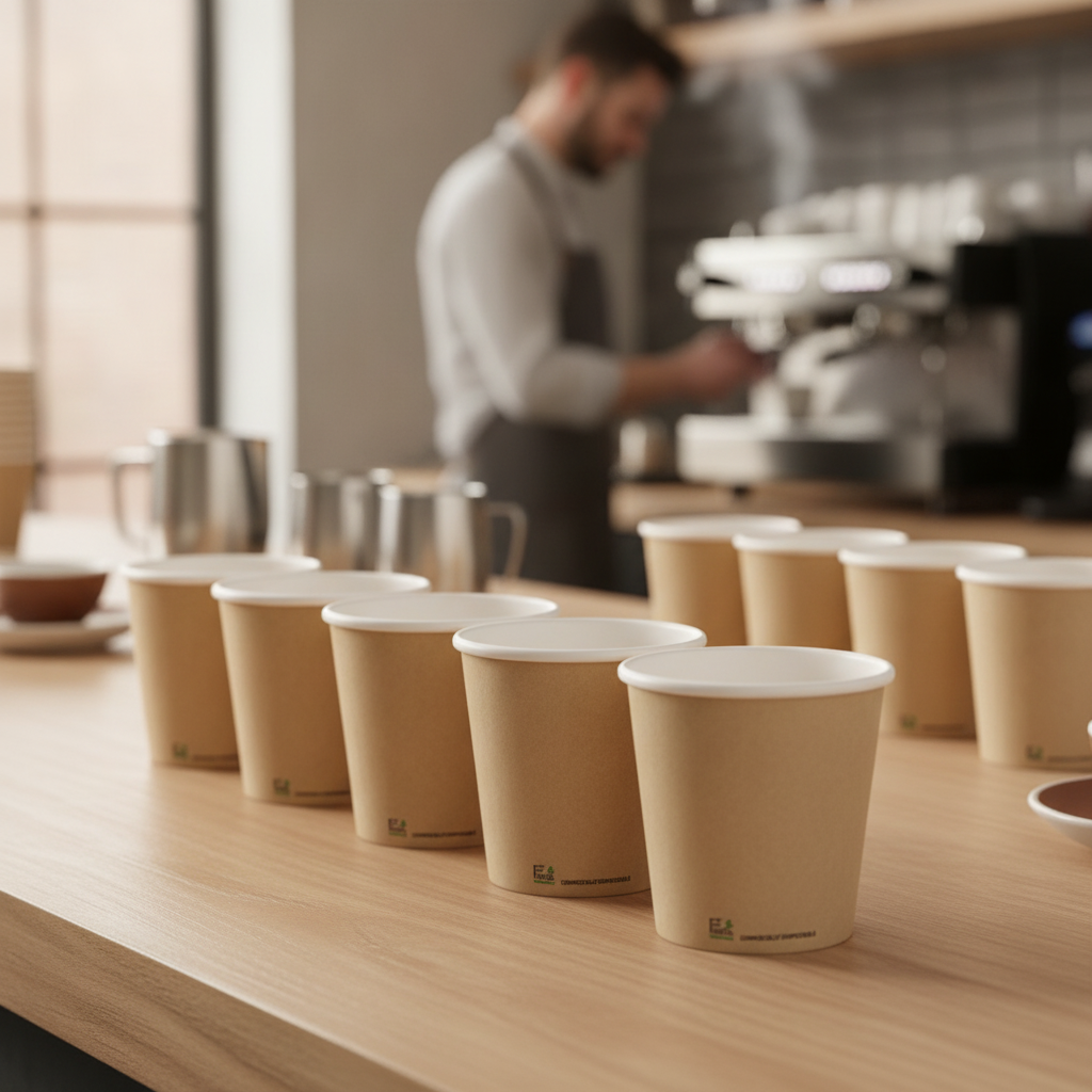 Compostable Paper Espresso Cups 114ml for Eco-Friendly Serving (Pack of 50)
