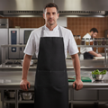 Polycotton Black Cross-Back Bib Apron for Commercial Use