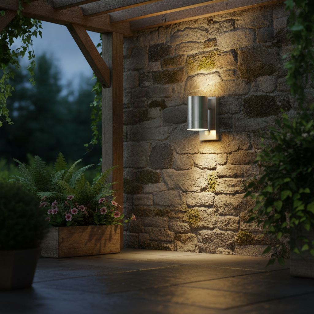 Metal Outdoor Wall Light with Motion Sensor for Patios & Gardens