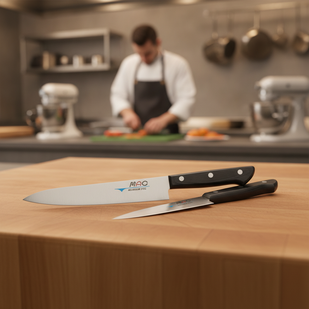 Stainless Steel and Wood 2-Piece Knife Set for Everyday Cooking