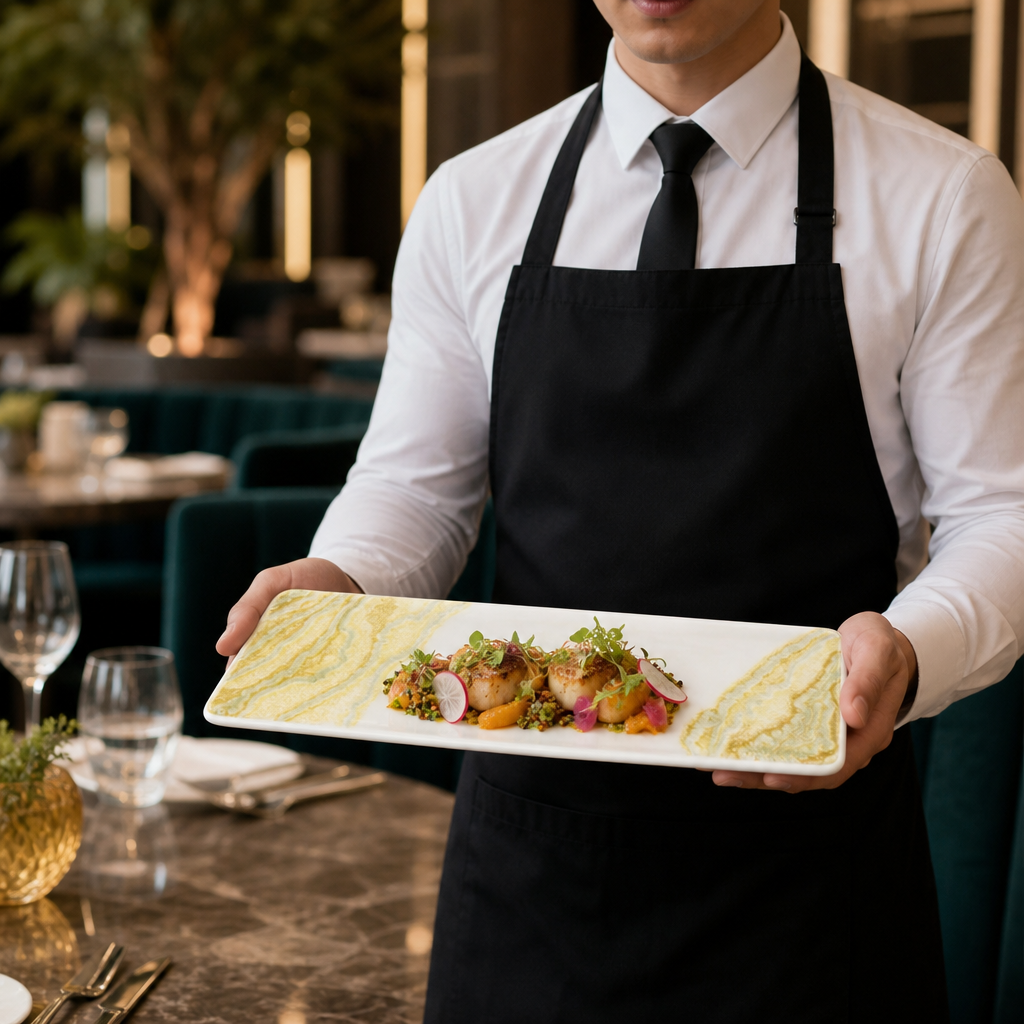 Oblong Plates 300x90mm Vitrified Ceramic for Modern Hospitality (Pack of 6)