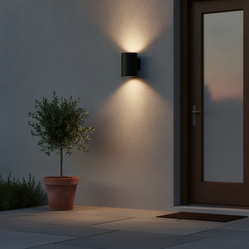 Aluminium Outdoor Wall Light Black for Patios & Doorways