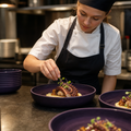 Deep Walled Plates 210mm Purple Vitrified Ceramic for Restaurants & Cafés (Pack of 6)