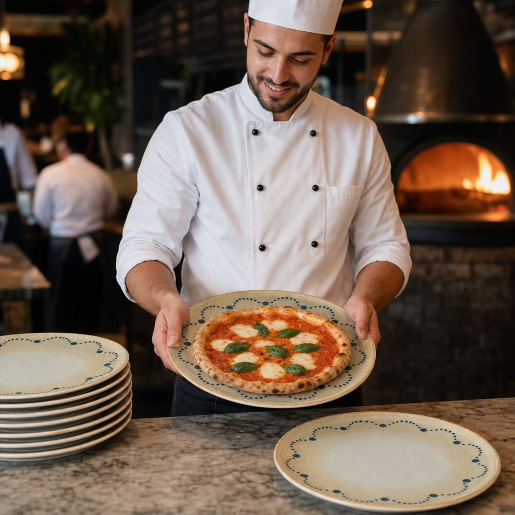 Porcelain Napoli Pizza Plates 310mm for Restaurants & Pizzerias (Pack of 6)
