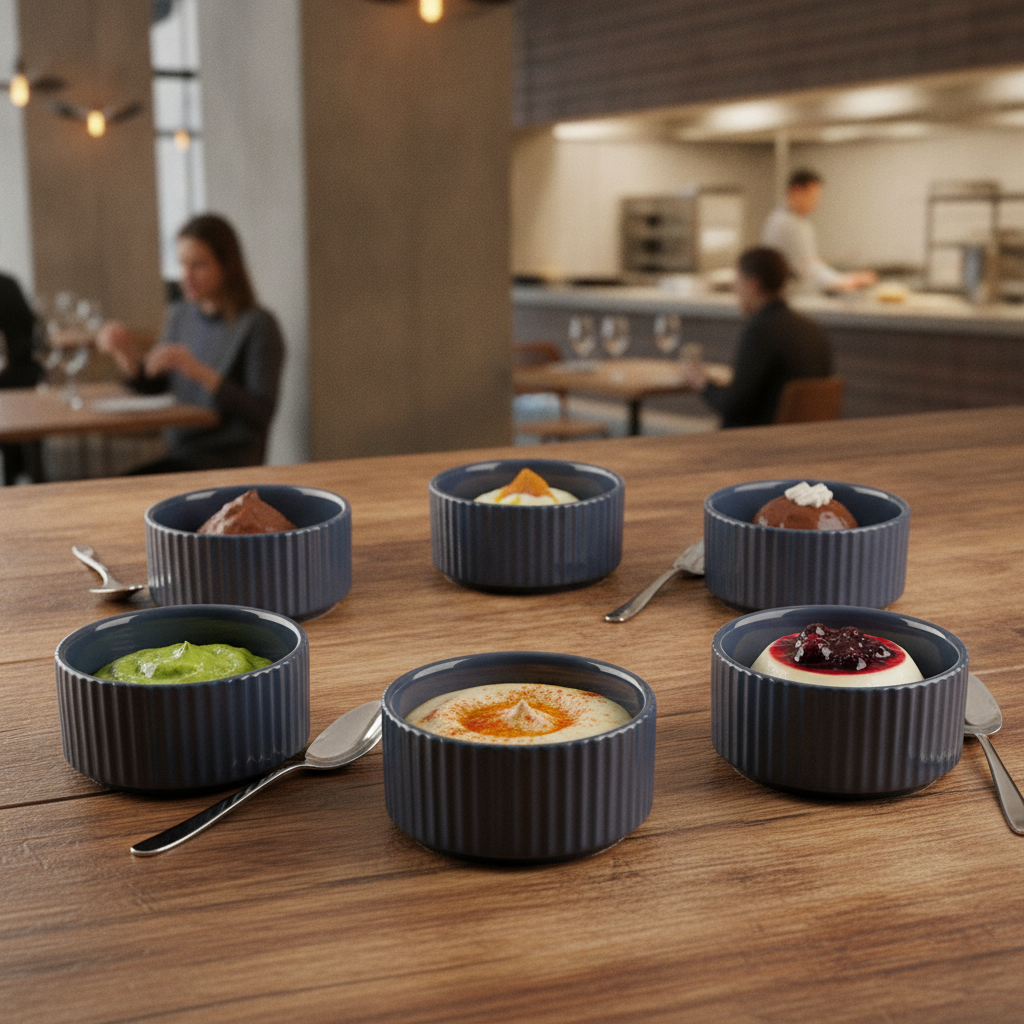 Porcelain Bowl 75mm for Serving Dips & Desserts (Pack of 6)