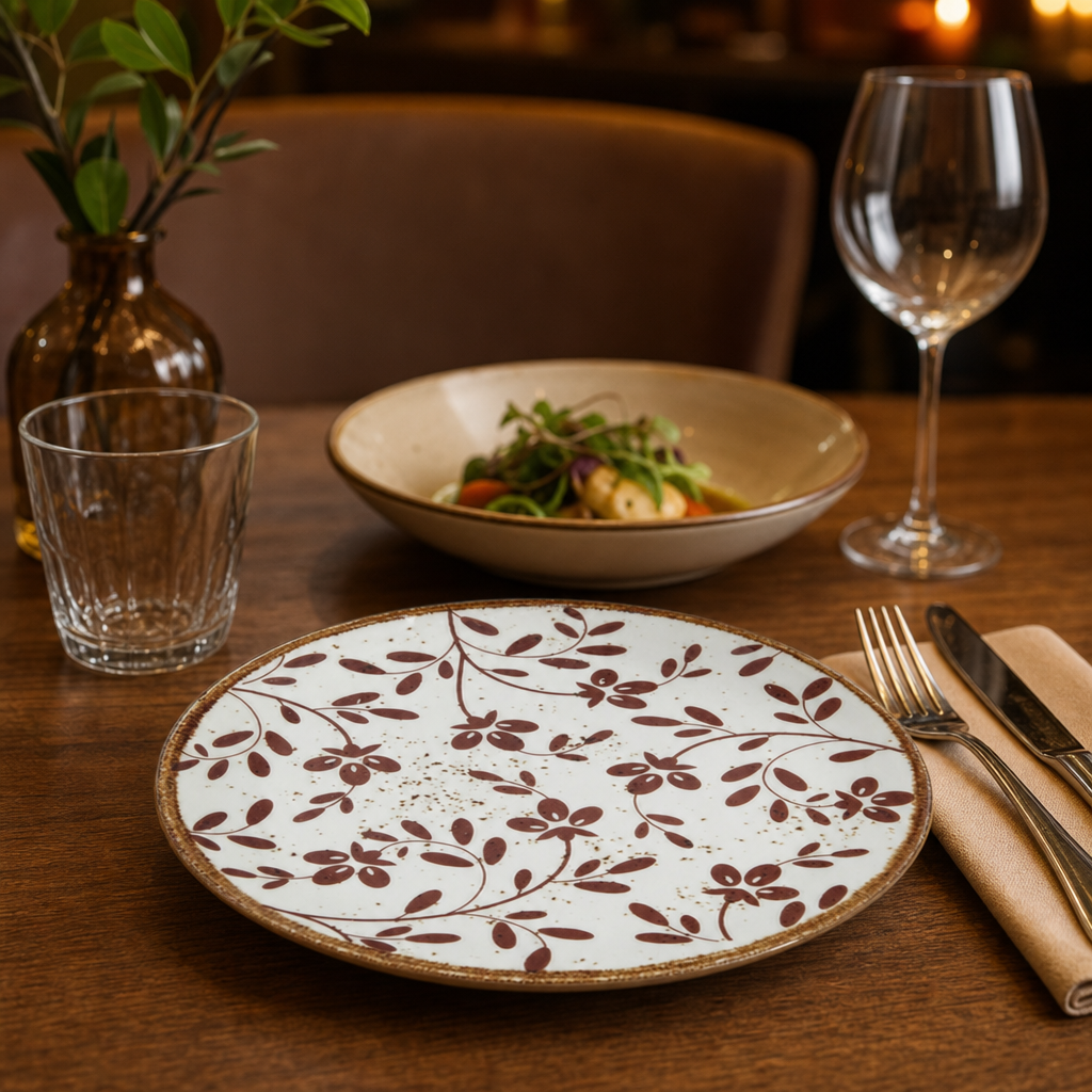 Coupe Plates 153mm Brown Vitrified Ceramic for Restaurants & Cafés (Pack of 12)