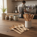 Wooden Compostable Teaspoons 110mm for Eco-Conscious Establishments (Pack of 100)