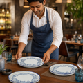 Finest Vitrified Round Walled Plates 260mm Terracotta for Dining (Pack of 6)