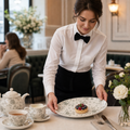 Oval Coupe Plates Grey Porcelain for Tearooms & Cafés (Pack of 6)