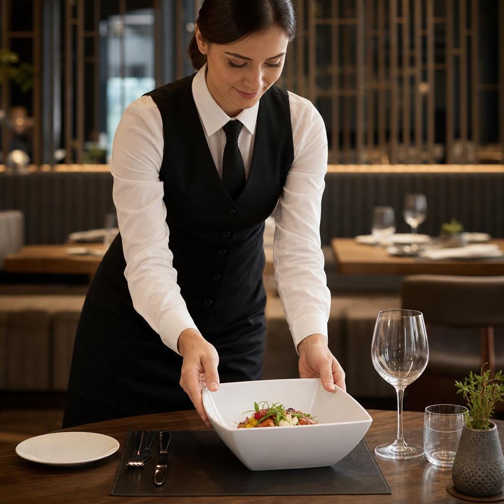 Curved Bowl inch 11 White Melamine for Table Settings