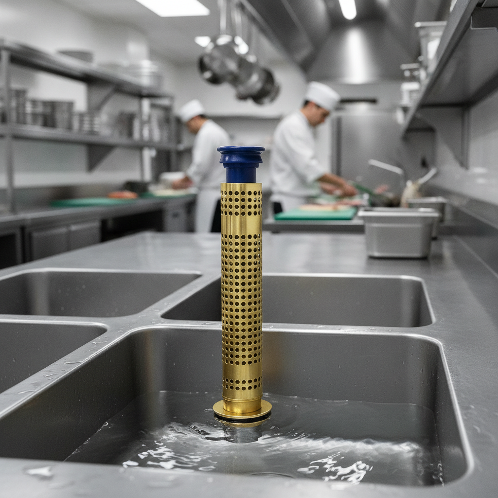 Brass Standpipe Waste Filter 300mm for Commercial Sinks