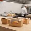 Compostable Paper Cake Boxes with Window 86x42mm for Bakeries (Pack of 500)