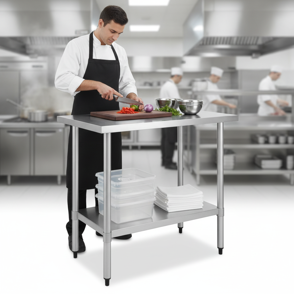 430 Stainless Steel Prep Table 900mm for Back-of-House Use