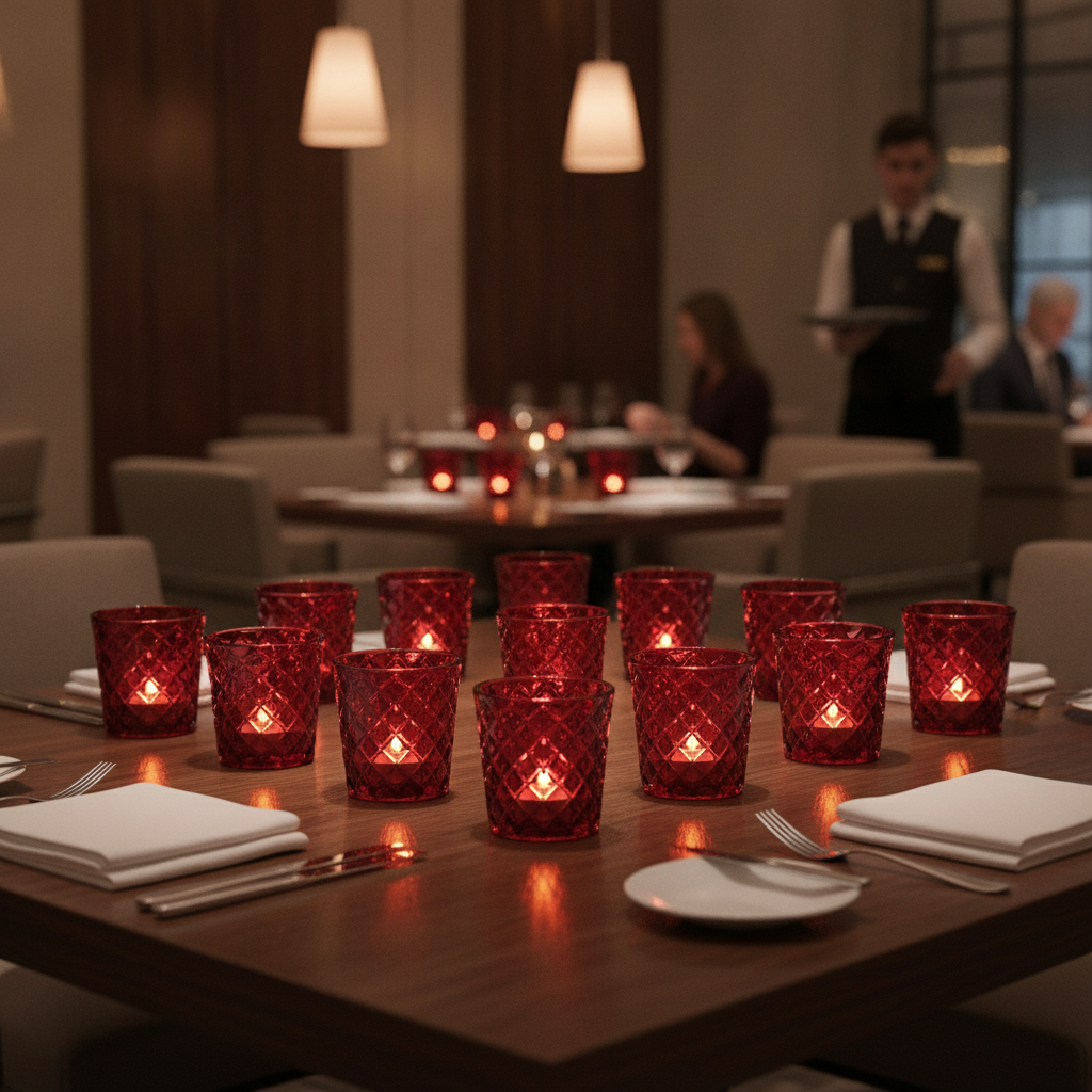 Soda Lime Criss Cross Nightlight Holders 64mm for Table Settings (Pack of 12)