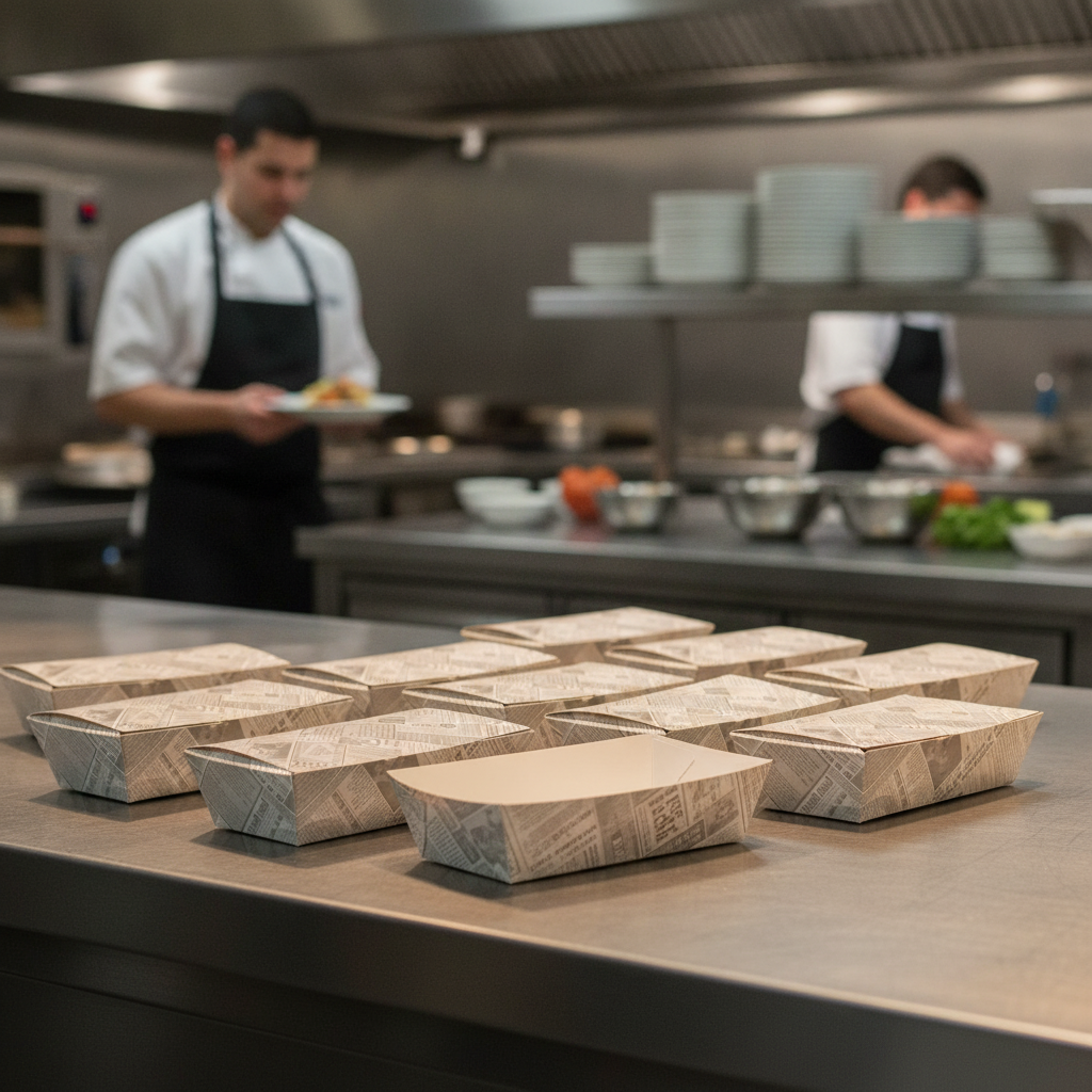 Paperboard Compostable Food Boxes 250mm for Takeaway Meals (Pack of 150)