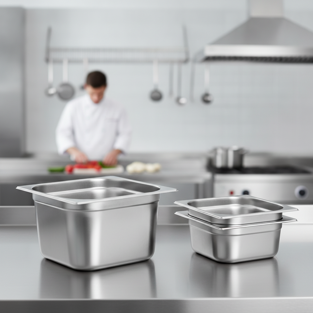 201 Stainless Steel 1/2 Gastronorm Tray 200mm for Commercial Use