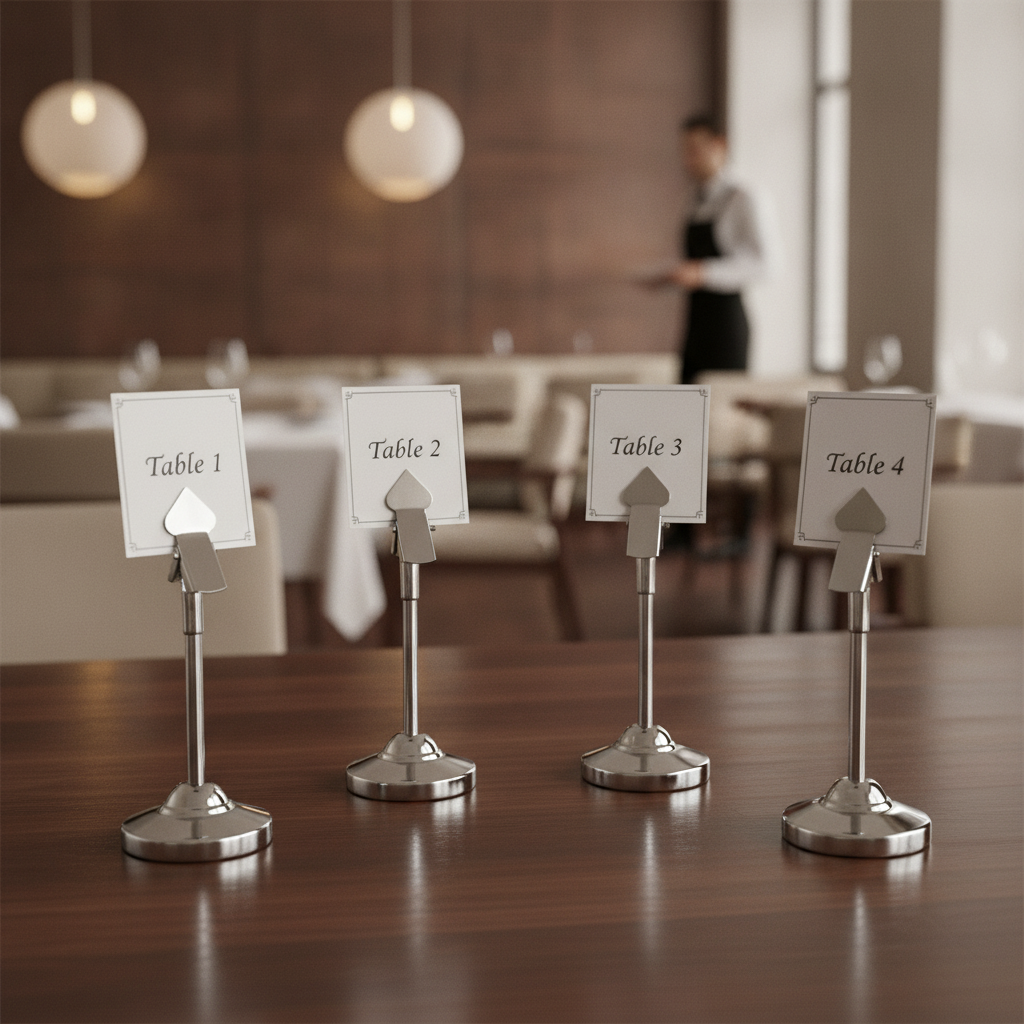 Stainless Steel Table Number Grips 105mm for Events (Pack of 4)