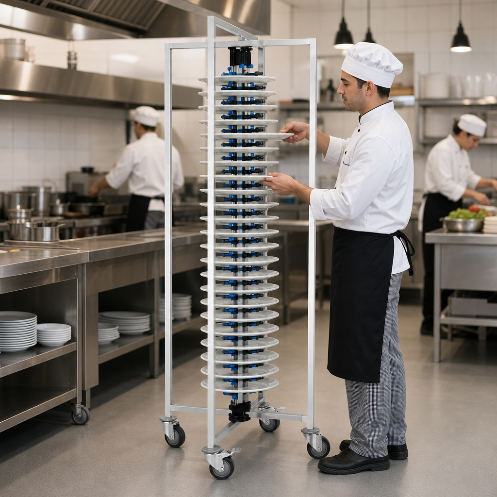 Stainless Steel Mobile Plate Rack for Efficient Plate Storage (Pack of 1)