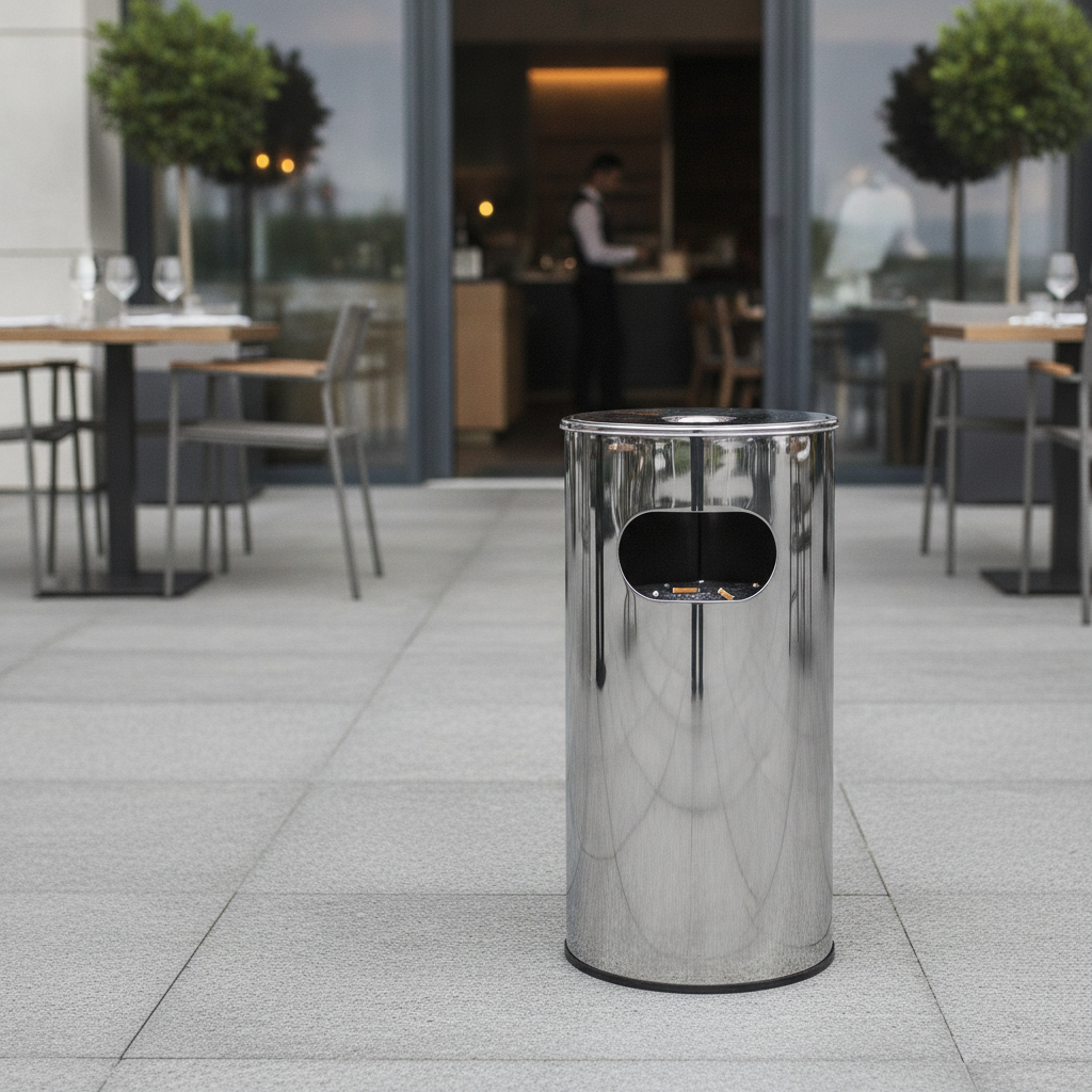 Stainless Steel Cigarette Bin 30L for Outdoor Use