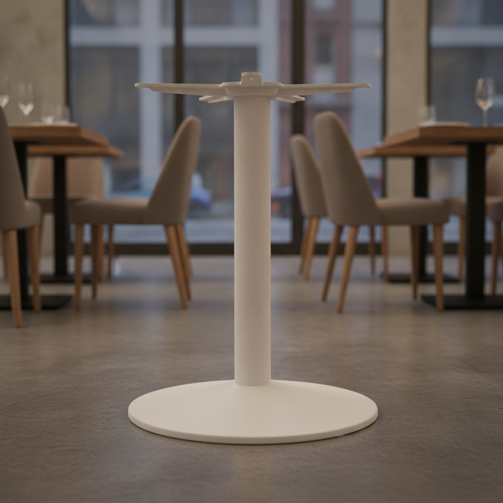 Cast Iron Round Table Base White 548x548mm for Dining Areas