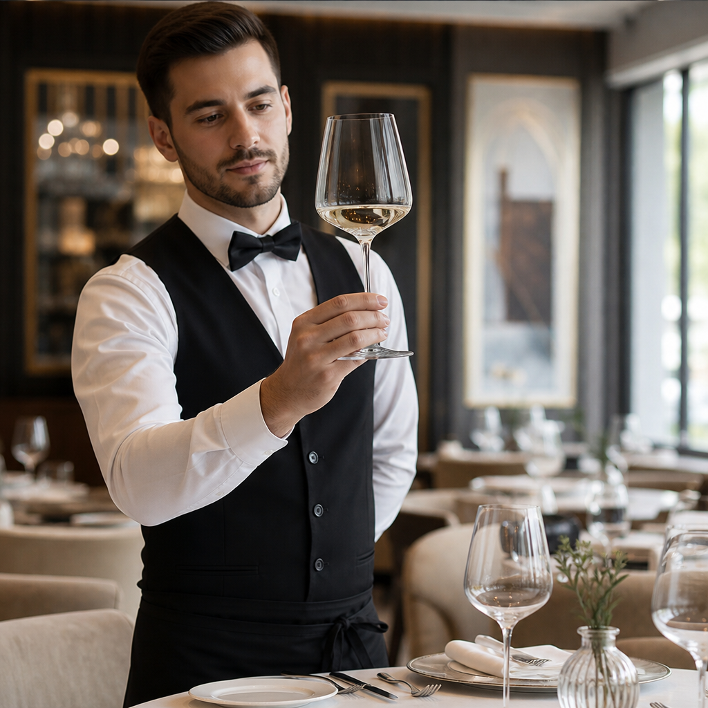 Glass Large White Wine Glasses 425ml for Bars & Restaurants (Pack of 6)