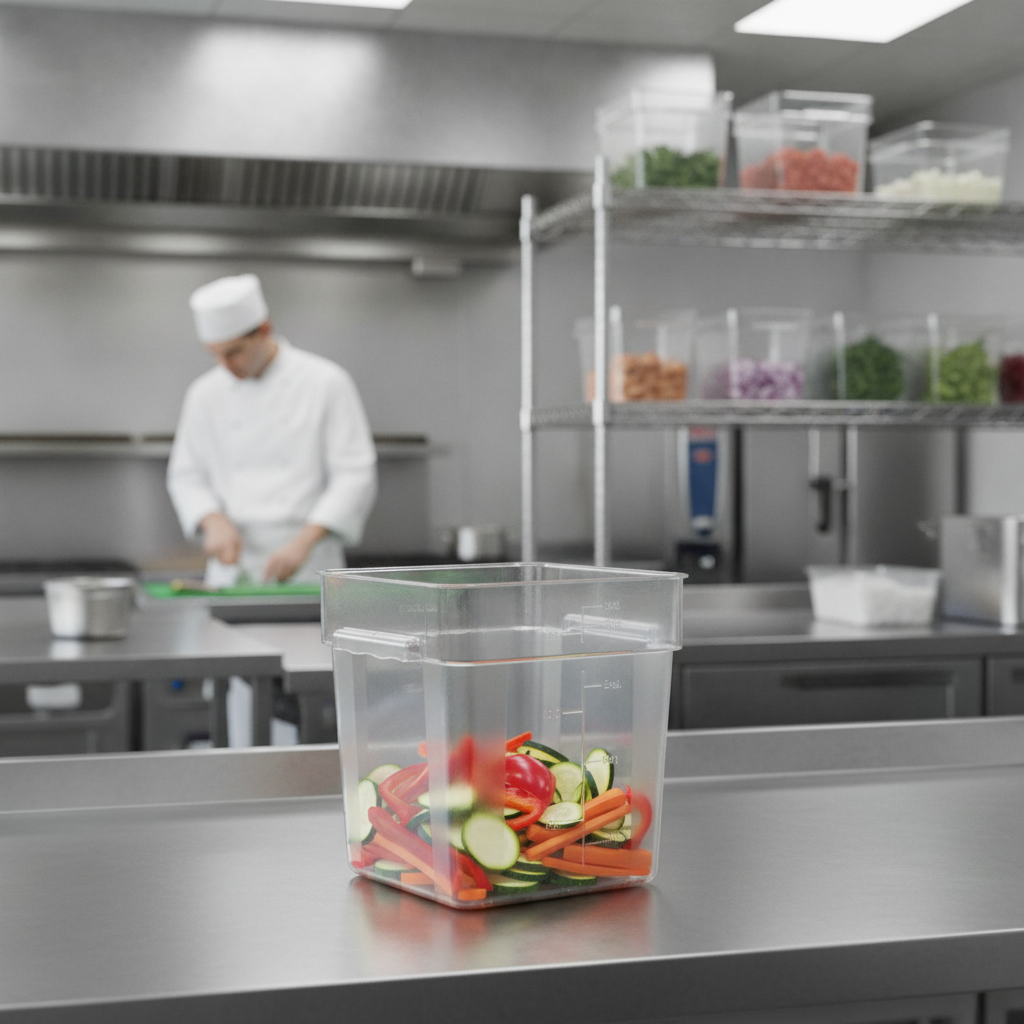 Polycarbonate Square Storage Container 15L for Professional Kitchens