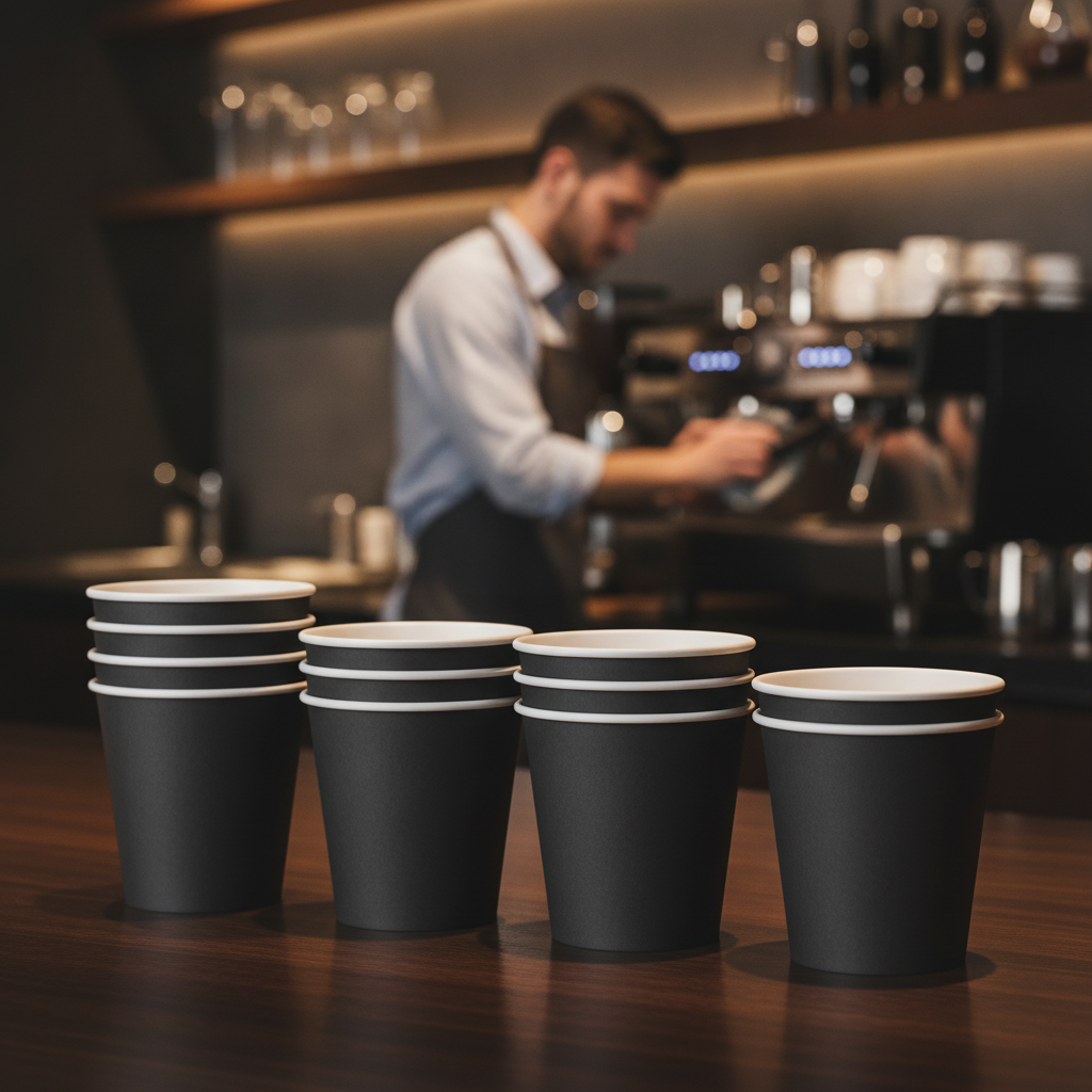 Paper Black Hot Cups 6oz for Specialty Coffees (Pack of 1000)
