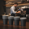 Paper Black Hot Cups 6oz for Specialty Coffees (Pack of 1000)