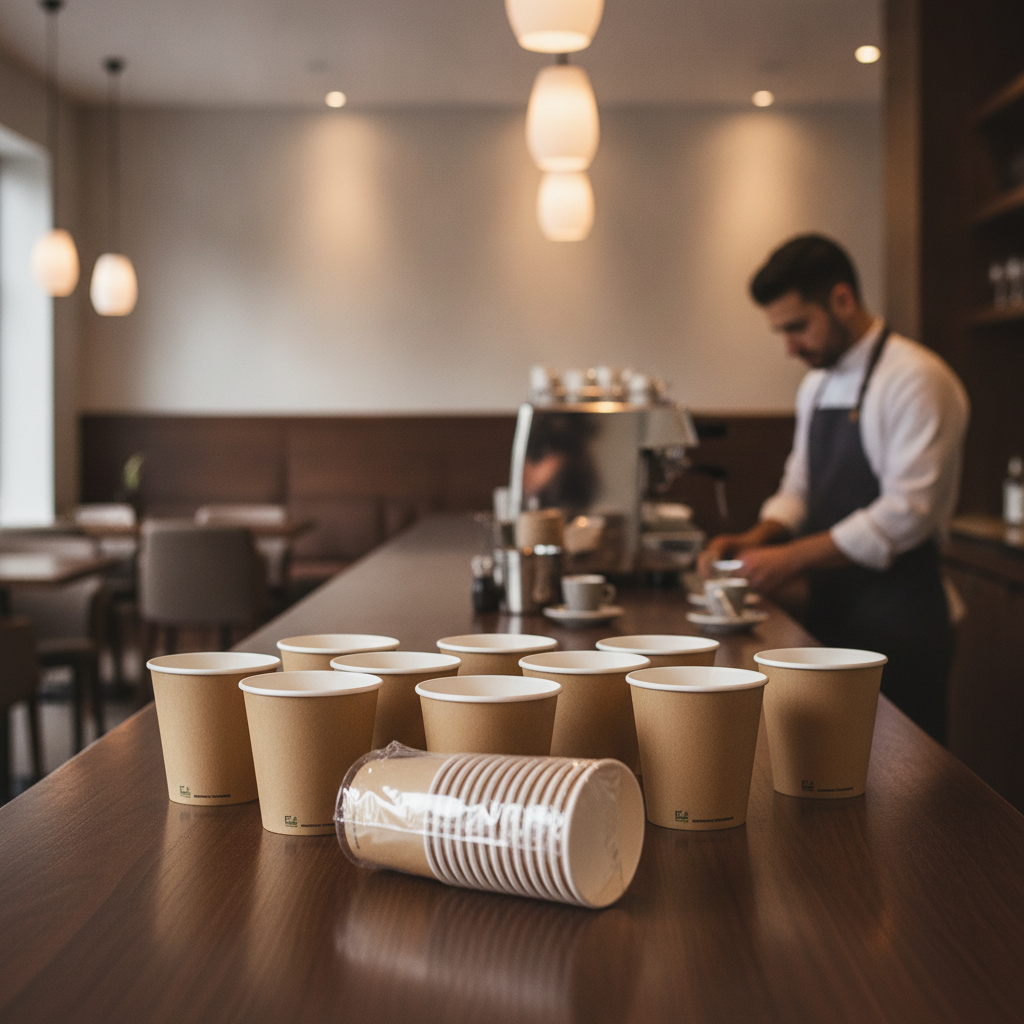 Compostable Paper Espresso Cups 114ml for Eco-Friendly Serving (Pack of 50)
