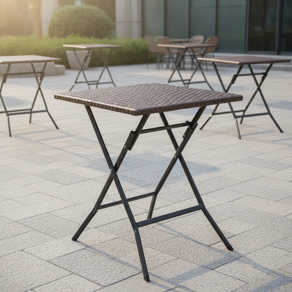 Powder Coated Steel Folding Square Table 620mm for Events