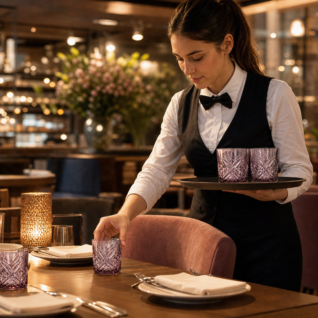 Glass Pink Tumblers 300ml for Restaurants & Caf?