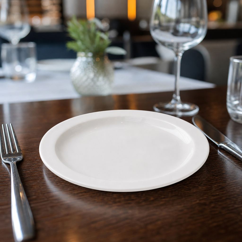 Narrow Rim Plates 167mm White Porcelain for Catering Environments (Pack of 36)