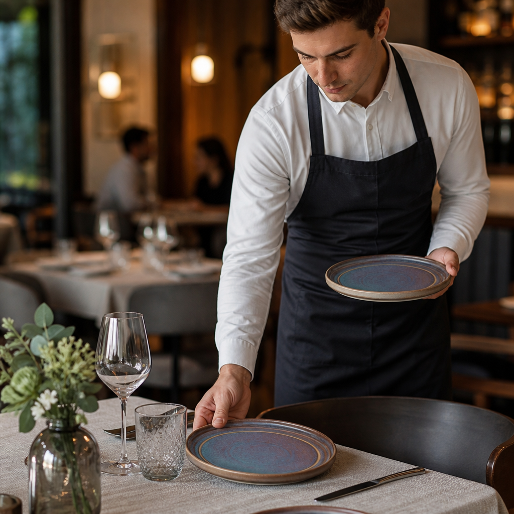 Iridescent Porcelain Flat Round Plates 180mm for Elegant Table Settings (Pack of 6)