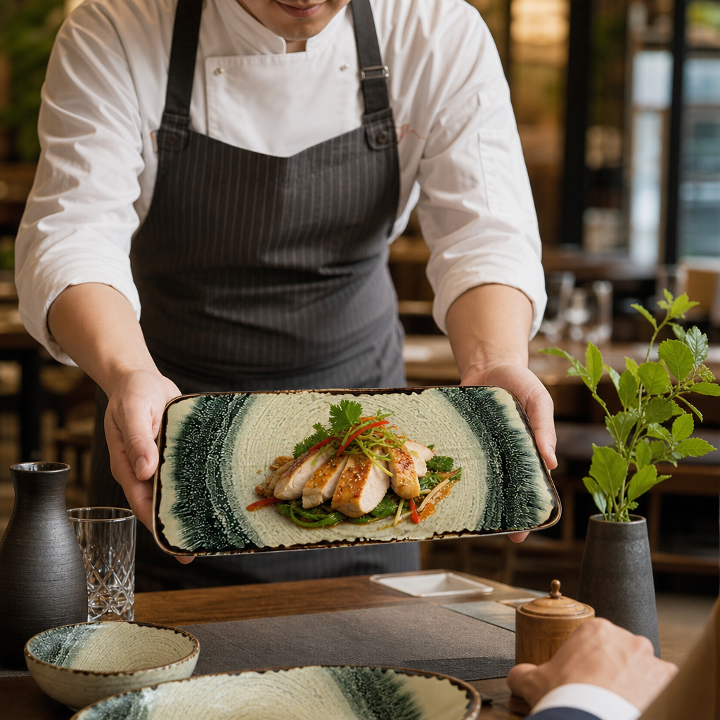 Organic Rectangular Plates Vitrified 270x160mm China for Dining (Pack of 6)
