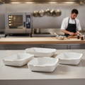 Super Vitrified Ceramic Rectangular Baking Dishes 3.5L for Hot and Cold Counter Service (Pack of 4)