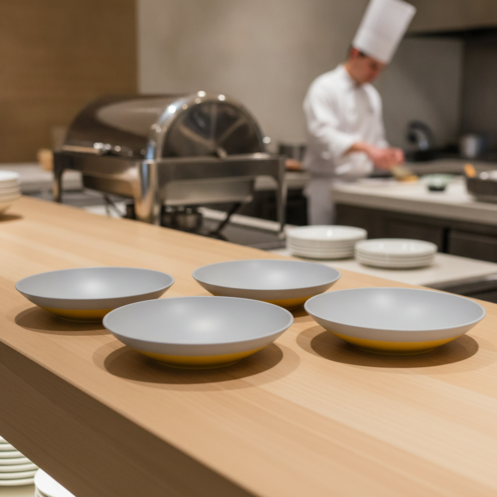 Melamine Shallow Serving Bowl 300mm for Creative Buffet Presentation (Pack of 4)