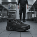 Mesh Slip Resistant Arch Fit Trainers Black for Work (Pack of 1)